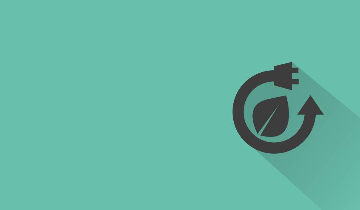 Piktogramm Kreislauf Stromkabel mit Pflanzenblatt